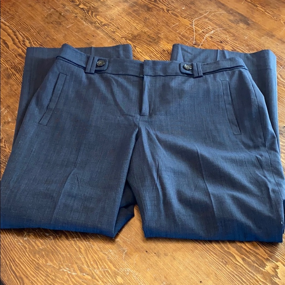 Banana Republic Tailored Wide-Leg Trousers in Navy Blue